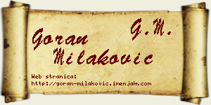 Goran Milaković vizit kartica
